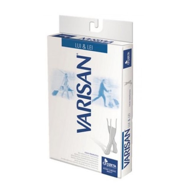 Gambaletto a compressione graduata Varisan Lui&Lei 10-15 mmHg in cotone blu taglia 3