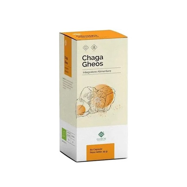 Chaga Gheos 60 capsule 750mg integratore naturale per il benessere e le difese immunitarie Chaga Gheos 60 capsule 750mg integratore naturale per il benessere e le difese immunitarie