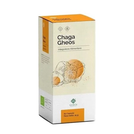 Chaga Gheos 60 capsule 750mg integratore naturale per il benessere e le difese immunitarie Chaga Gheos 60 capsule 750mg integratore naturale per il benessere e le difese immunitarie