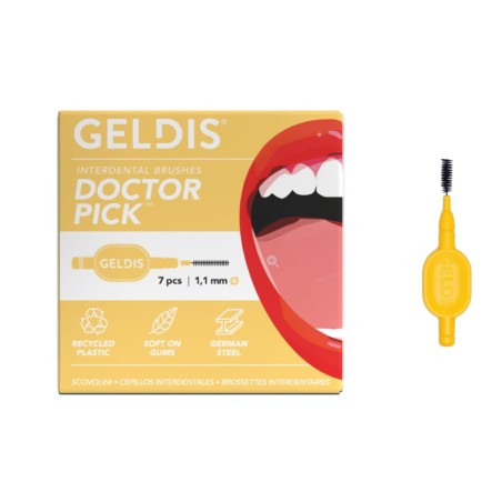 GELDIS Doctor Pick scovolini interdentali 1,1mm confezione da 7 pezzi per igiene orale GELDIS Doctor Pick scovolini interdentali 1,1mm confezione da 7 pezzi per igiene orale