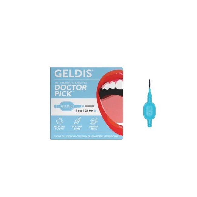 GELDIS Doctor Pick scovolini interdentali 0,8mm confezione da 7 pezzi per igiene orale GELDIS Doctor Pick scovolini interdentali 0,8mm confezione da 7 pezzi per igiene orale