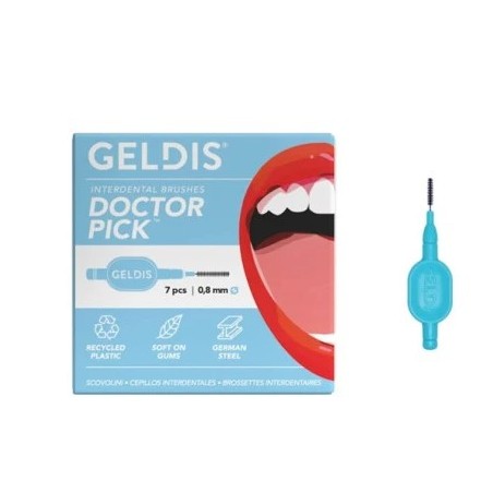 GELDIS Doctor Pick scovolini interdentali 0,8mm confezione da 7 pezzi per igiene orale GELDIS Doctor Pick scovolini interdentali 0,8mm confezione da 7 pezzi per igiene orale