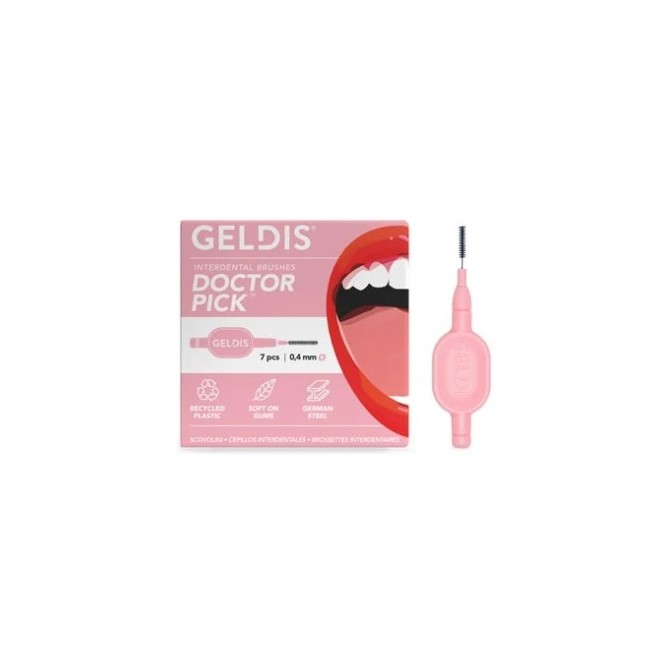 GELDIS Doctor Pick scovolini interdentali 0,4mm confezione da 7 pezzi per igiene orale GELDIS Doctor Pick scovolini interdentali 0,4mm confezione da 7 pezzi per igiene orale