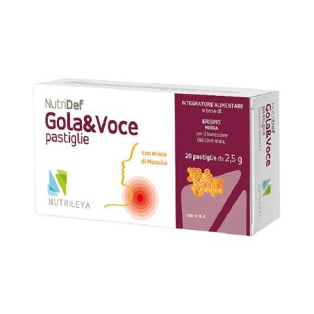 Nutrileya Nutridef Gola & Voce Sugar Free Arancia 20 Pastiglie