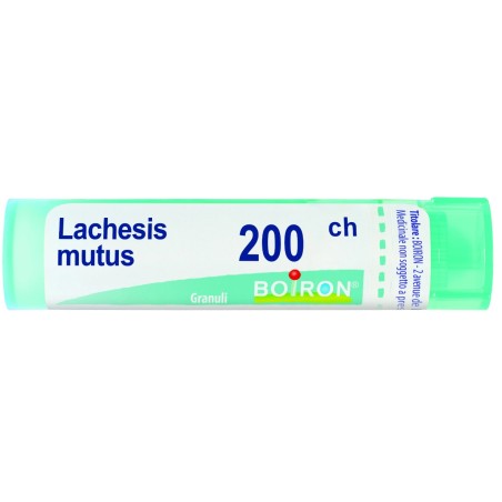 Boiron Lachesis Mutus 200 CH Globuli Omeopatici - Tubo da 1 grammo per trattamento omeopatico Boiron Lachesis Mutus 200 CH Globuli Omeopatici - Tubo da 1 grammo per trattamento omeopatico