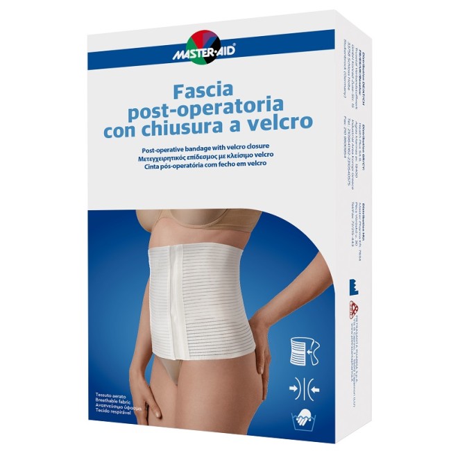 Fascia Post Operatoria Master-aid con chiusura a velcro regolabile, tessuto millerighe 105-115cm Fascia Post Operatoria Master-aid con chiusura a velcro regolabile, tessuto millerighe 105-115cm