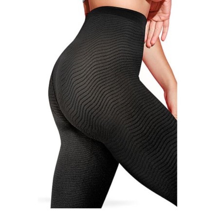 Medi Leggings Massaggiante con compressione graduata e trama ad onde, colore nero taglia 4 Medi Leggings Massaggiante con compressione graduata e trama ad onde, colore nero taglia 4