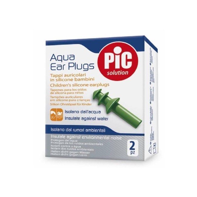Pic Solution Aqua Ear Plugs - Tappi auricolari riutilizzabili in silicone per adulti 2 pezzi Pic Solution Aqua Ear Plugs - Tappi auricolari riutilizzabili in silicone per adulti 2 pezzi