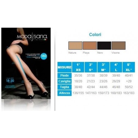Gloria Med Modasana Autoreggente 140 Nature Taglia 4 1 Paio