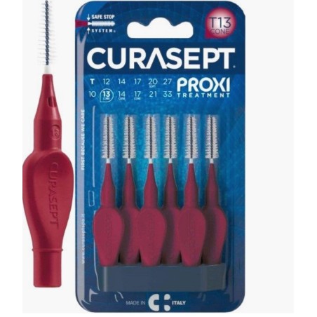 Scovolino interdentale Curasept Proxi T13 Cone Angle Bordeaux per igiene orale profonda