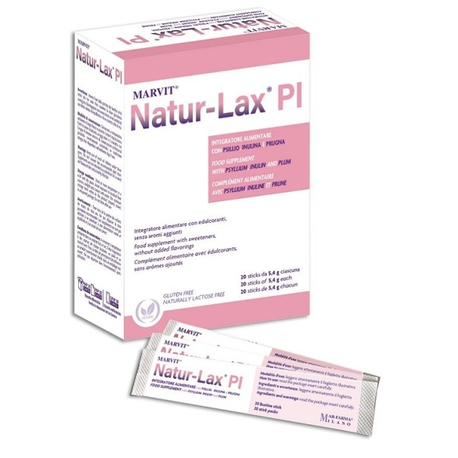 Mar-farma Natur Lax Pi 20 stick senza glutine per il benessere intestinale naturale Mar-farma Natur Lax Pi 20 stick senza glutine per il benessere intestinale naturale