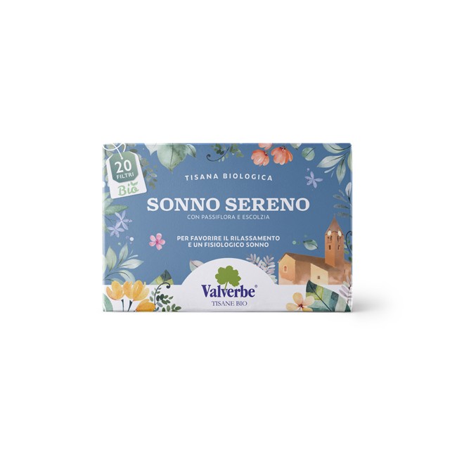 Tisana Sonno Sereno Bio Valverbe 20 filtri per notti tranquille e riposo naturale