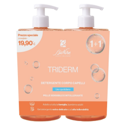 Bionike Triderm Detergente Delicato Corpo e Capelli Bipack 750ml per Pelle Sensibile