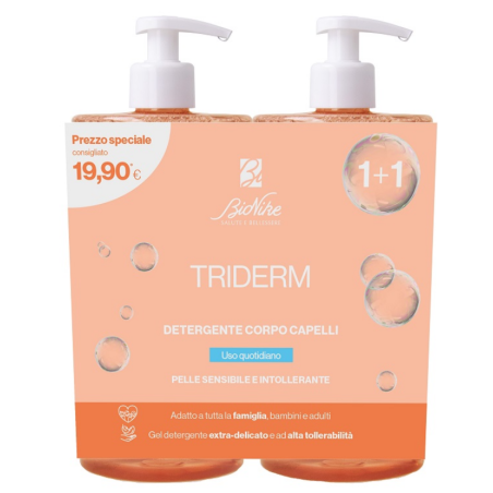 Bionike Triderm Detergente Delicato Corpo e Capelli Bipack 750ml per Pelle Sensibile Bionike Triderm Detergente Delicato Corpo e Capelli Bipack 750ml per Pelle Sensibile