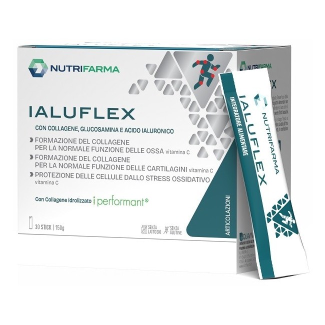 Aqua Viva Ialuflex 30 Stick per il benessere articolare senza glutine e lattosio Aqua Viva Ialuflex 30 Stick per il benessere articolare senza glutine e lattosio