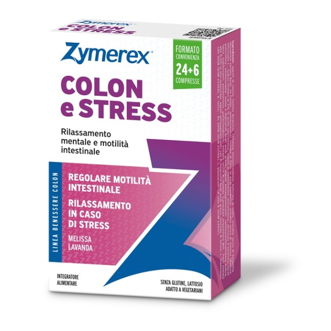 Zymerex Colon E Stress 30 compresse per il benessere intestinale senza glutine e lattosio Zymerex Colon E Stress 30 compresse per il benessere intestinale senza glutine e lattosio