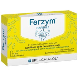 Ferzym Capsule integratore digestivo senza glutine e lattosio per il benessere intestinale