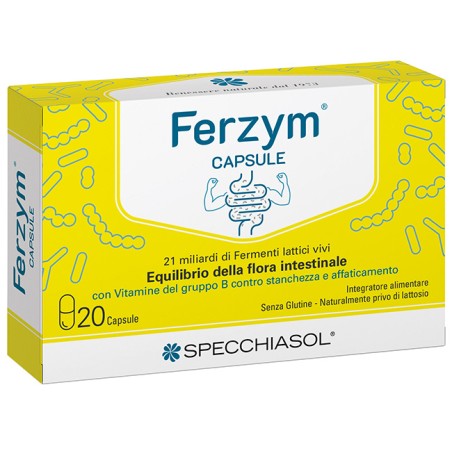 Ferzym Capsule integratore digestivo senza glutine e lattosio per il benessere intestinale Ferzym Capsule integratore digestivo senza glutine e lattosio per il benessere intestinale