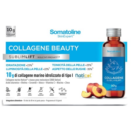 Somatoline Collagene Beauty Sublimlift 10 Shot per pelle tonica e luminosa gusto pesca