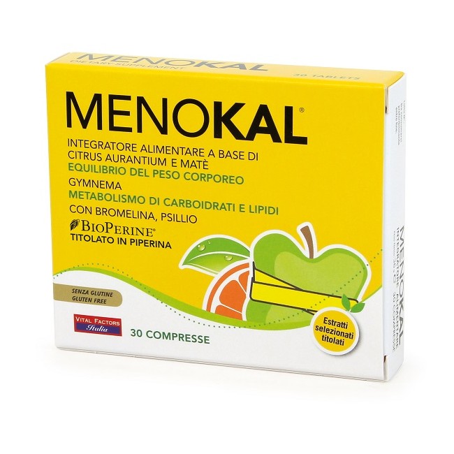Menokal Vital Factors 30 compresse senza glutine per il controllo del peso e metabolismo