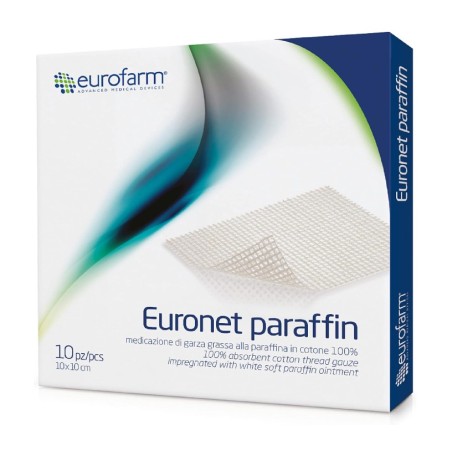 Garza grassa paraffinata Euronet 10x10cm per medicazioni professionali sterili Garza grassa paraffinata Euronet 10x10cm per medicazioni professionali sterili