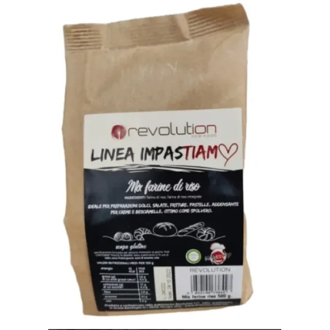 Revolution Mix di Farine di Riso 500g - Miscela senza glutine per cucina dolce e salata