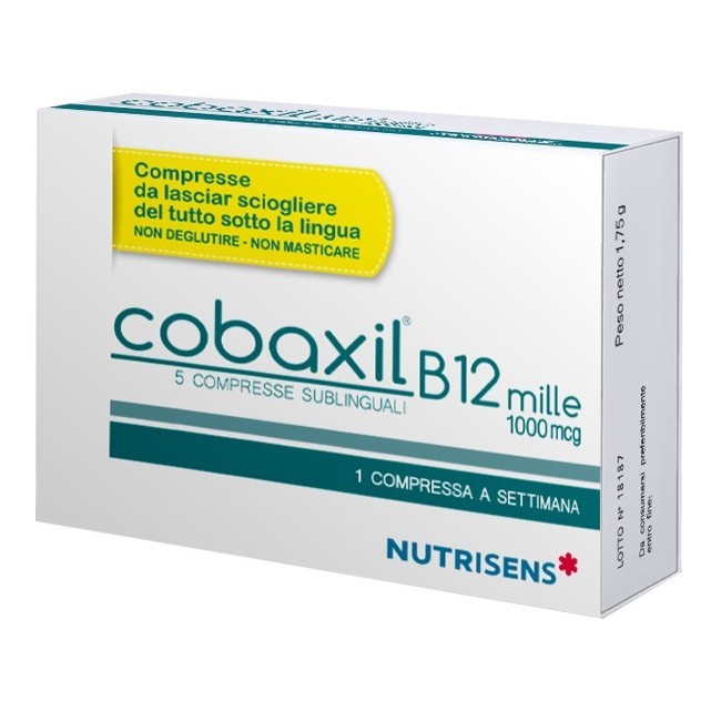 Cobaxil B12 Mille - Integratore Vitamina B12 1000 mcg Compresse Sublinguali Senza Glutine Cobaxil B12 Mille - Integratore Vitamina B12 1000 mcg Compresse Sublinguali Senza Glutine