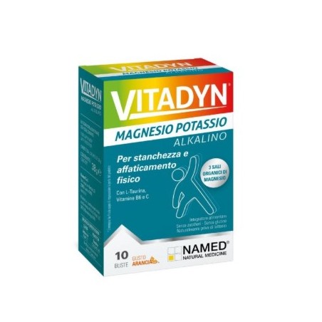 Named Vitadyn Magnesio Potassio integratore alimentare 10 bustine per energia e benessere muscolare Named Vitadyn Magnesio Potassio integratore alimentare 10 bustine per energia e benessere muscolare