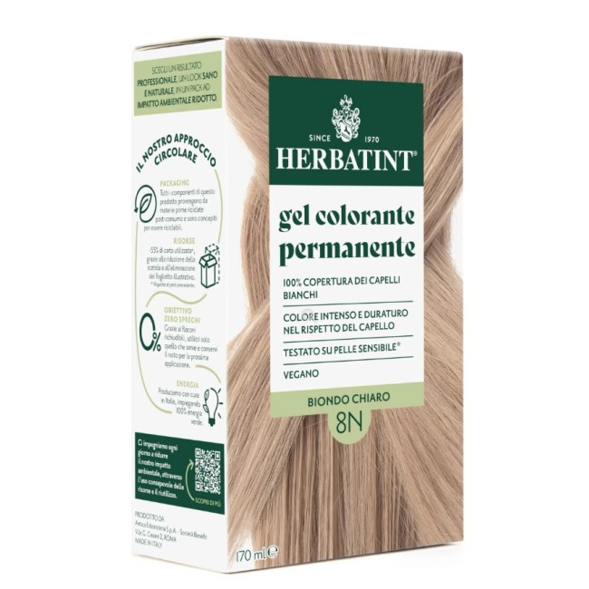 Herbatint 8C Biondo Chiaro Cenere colorazione permanente naturale per capelli 170ml