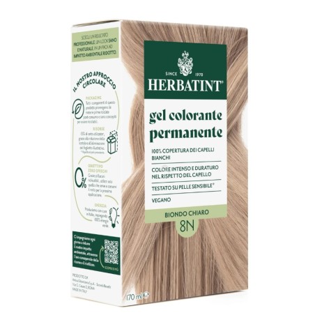 Herbatint 8C Biondo Chiaro Cenere colorazione permanente naturale per capelli 170ml