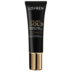 Lovren Fluido Viso SPF 50 protezione solare anti-et&agrave; effetto opacizzante idratante gold