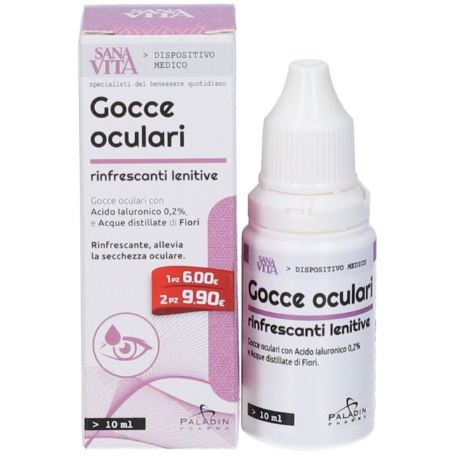 Gocce oculari lenitive Sanavita per occhi stanchi e arrossati