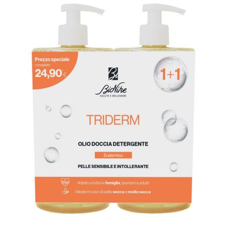 Bionike Triderm Olio Doccia Detergente Bipack 750ml per pelle sensibile e delicata Bionike Triderm Olio Doccia Detergente Bipack 750ml per pelle sensibile e delicata