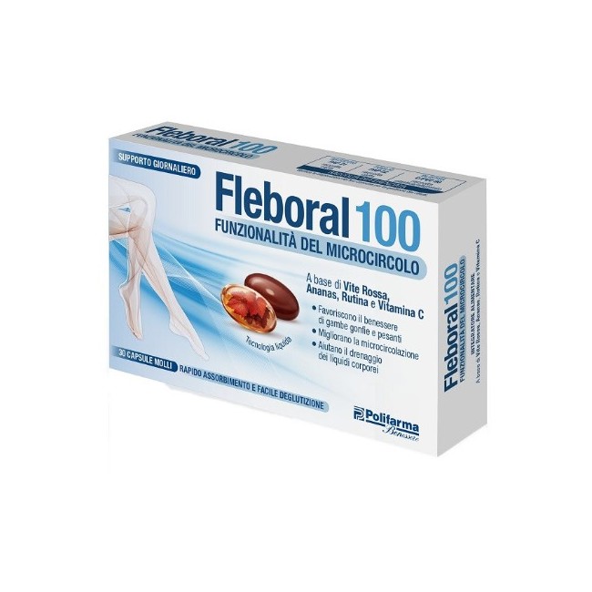 Fleboral 100 integratore per il benessere delle gambe e microcircolo 30 capsule molli Fleboral 100 integratore per il benessere delle gambe e microcircolo 30 capsule molli