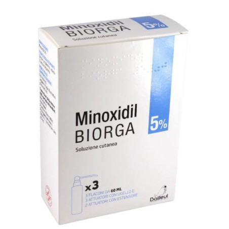 Minoxidil Biorga 5% soluzione cutanea per trattamento anticaduta capelli professionale Minoxidil Biorga 5% soluzione cutanea per trattamento anticaduta capelli professionale