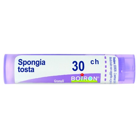 Boiron Spongia Tosta 30 CH Granuli Omeopatici - Tubo da 4 grammi per tosse e affezioni respiratorie Boiron Spongia Tosta 30 CH Granuli Omeopatici - Tubo da 4 grammi per tosse e affezioni respiratorie