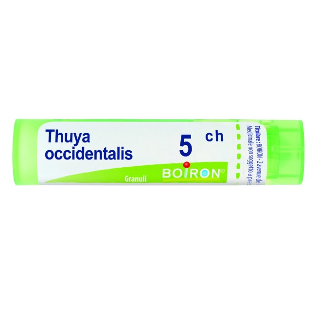 Boiron Thuya Occidentalis 5 CH Granuli Omeopatici - Tubo da 4 grammi per affezioni cutanee Boiron Thuya Occidentalis 5 CH Granuli Omeopatici - Tubo da 4 grammi per affezioni cutanee