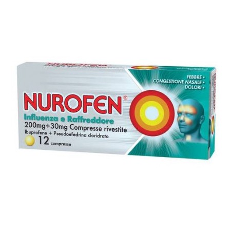 Nurofen Influenza e Raffreddore 12 compresse per sintomi influenzali e febbre Nurofen Influenza e Raffreddore 12 compresse per sintomi influenzali e febbre