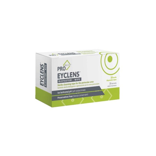 Farmacare Eyclens Blefasteri Wipe per igiene palpebrale quotidiana 18 salviette sterili Farmacare Eyclens Blefasteri Wipe per igiene palpebrale quotidiana 18 salviette sterili
