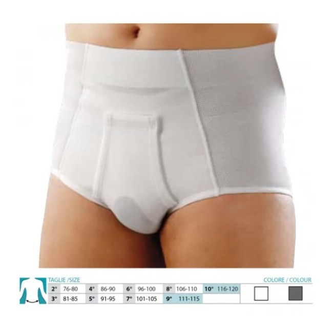 Safte Orione 316 Cintoslip Erniario Uomo Alto Aperto Con Pelotte Grigio Misura 4