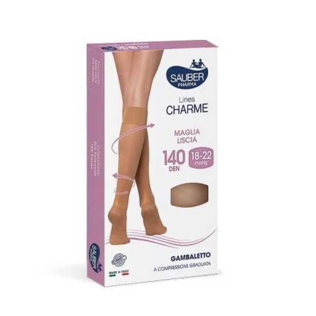 Desa Pharma Sauber Gambaletto Open Toe 140 Denari Maglia Liscia Nero Taglia 3