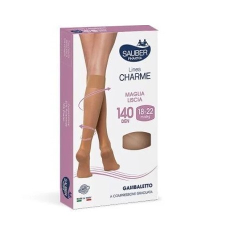 Desa Pharma Sauber Gambaletto Open Toe 140 Denari Maglia Liscia Nero Taglia 3