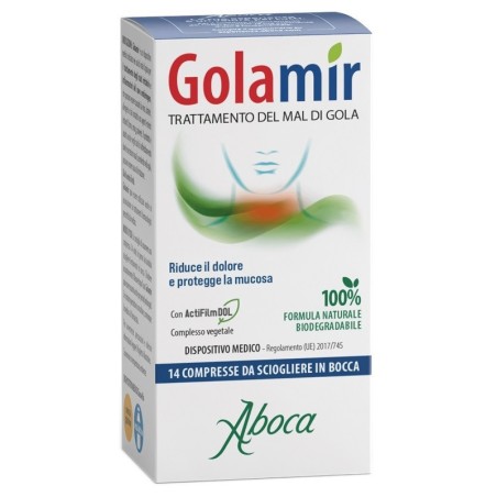 Aboca Golamir 14 Compresse Orosolubili Da 1,5 G Senza Glutine Senza Lattosio