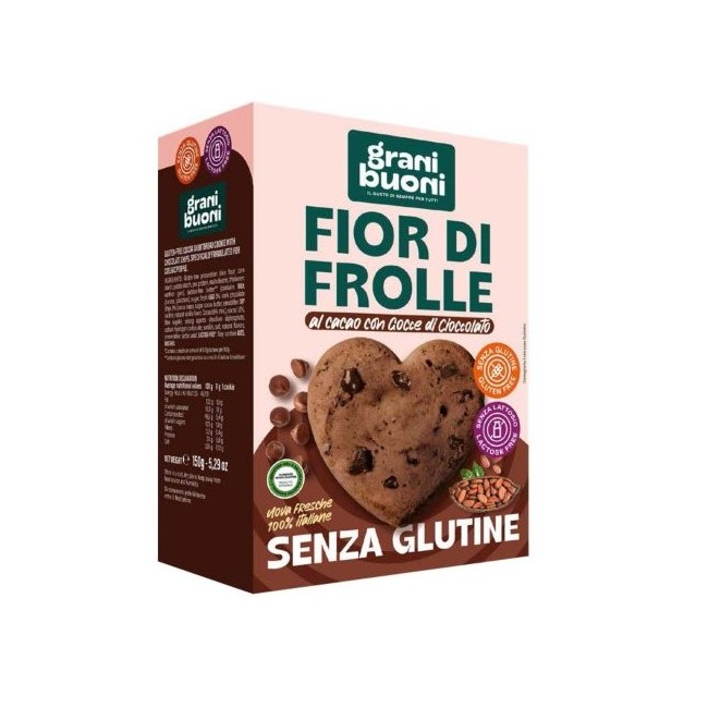 Grani Buoni Granibuoni Biscotto Al Cacao Con Gocce Di Cioccolato 150 G Senza Glutine Senza Lattosio