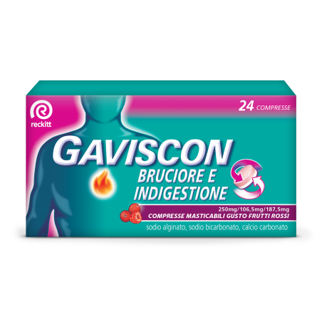 Gaviscon Bruciore compresse masticabili frutti rossi per rapido sollievo digestivo Gaviscon Bruciore compresse masticabili frutti rossi per rapido sollievo digestivo