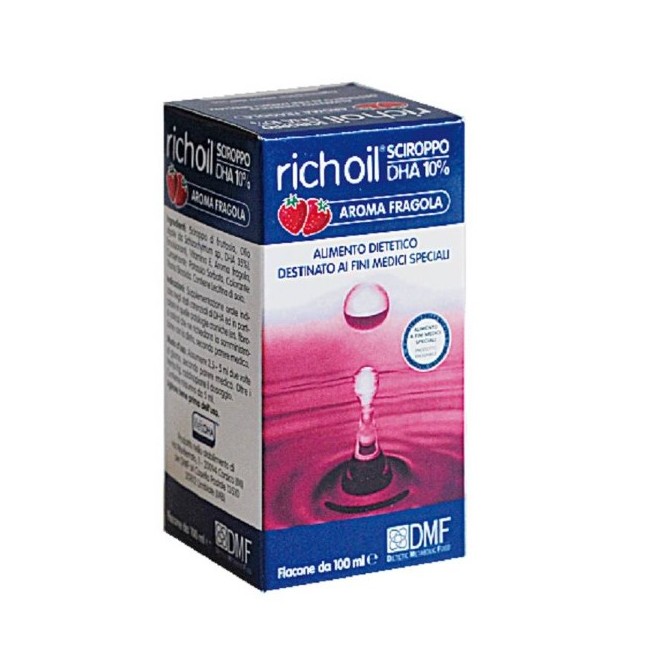 Integratore Foodar DHA Richoil al gusto fragola per il benessere cognitivo e cardiovascolare