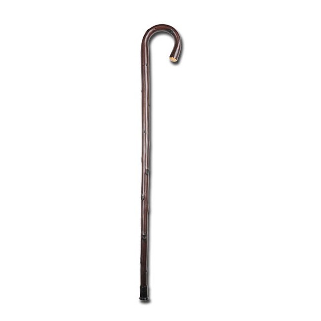 Bastone Moretti Brio in legno di castagno naturale con manico curvo per uomo altezza 92cm