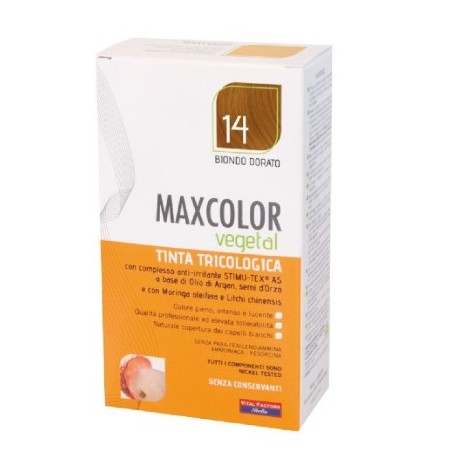 Tintura vegetale Vital Factors Max Color 14 per capelli luminosi e naturali 140ml Tintura vegetale Vital Factors Max Color 14 per capelli luminosi e naturali 140ml