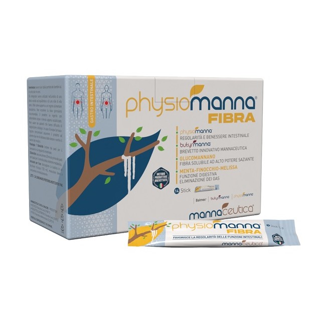 Physiomanna Fibra 14 stick pack per il benessere intestinale con edulcorante naturale Physiomanna Fibra 14 stick pack per il benessere intestinale con edulcorante naturale