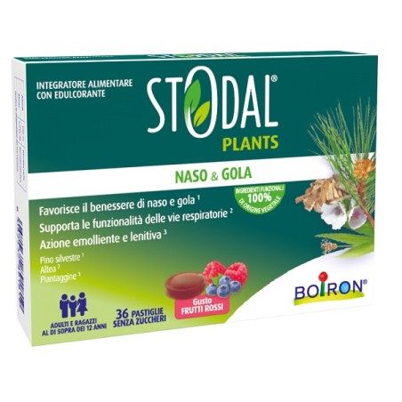 Boiron Stodal Plants Frutti Rossi 36 pastiglie senza glutine per il benessere della gola Boiron Stodal Plants Frutti Rossi 36 pastiglie senza glutine per il benessere della gola